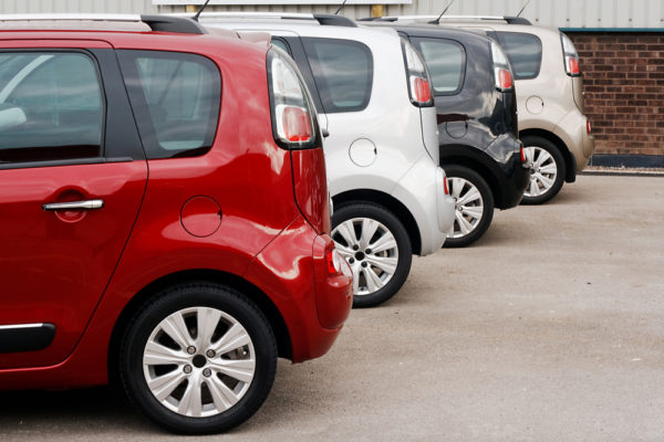 Row of cars that use fleet gas cards