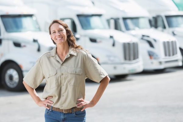 Woman standing in front of her fleet