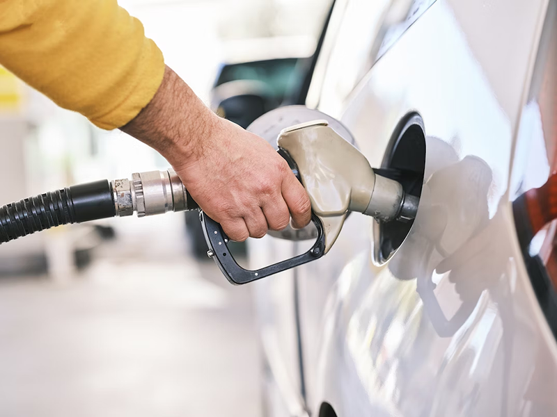 fuel card for business being used to fill up car
