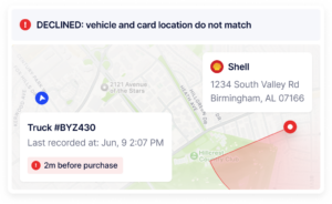 geofencing that prevents drivers from making unauthorized fuel stops